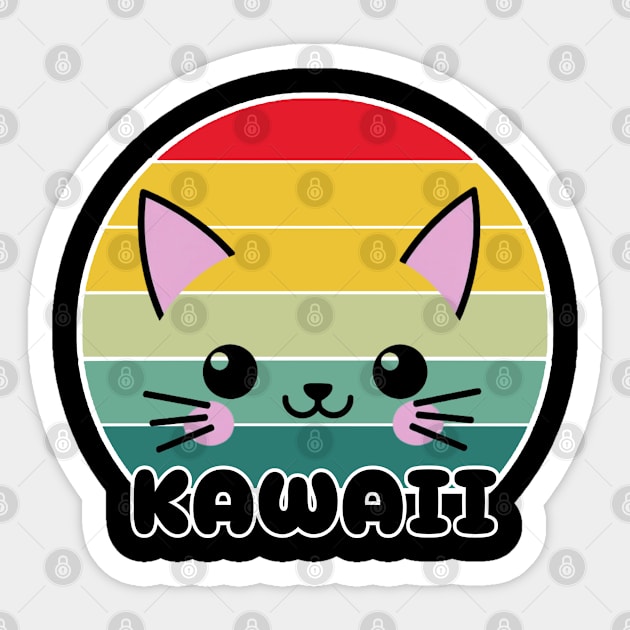 Kawaii Cat Face Sticker by Creatifly Graphic Tees